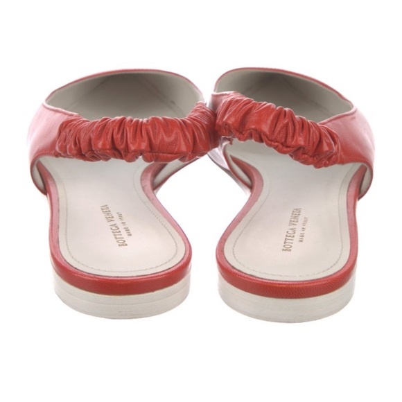 Bottega Veneta Orange Leather Slingback Flats - Picture 4 of 5